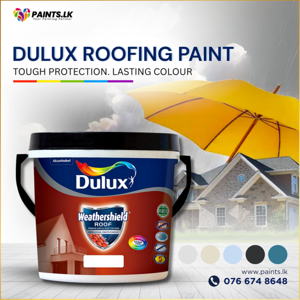 Dulux Weathershield Roof is a high quality, highly durable 100% acrylic based emulsion with a smooth finish and mid sheen.